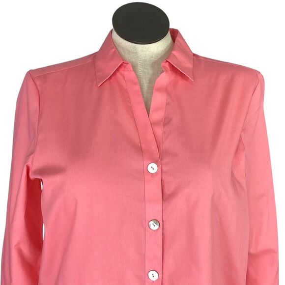 FOXCROFT for APPLESEEDS Top Women 16 Pink Wrinkle Free Blend Long Sleeve - Picture 2 of 8